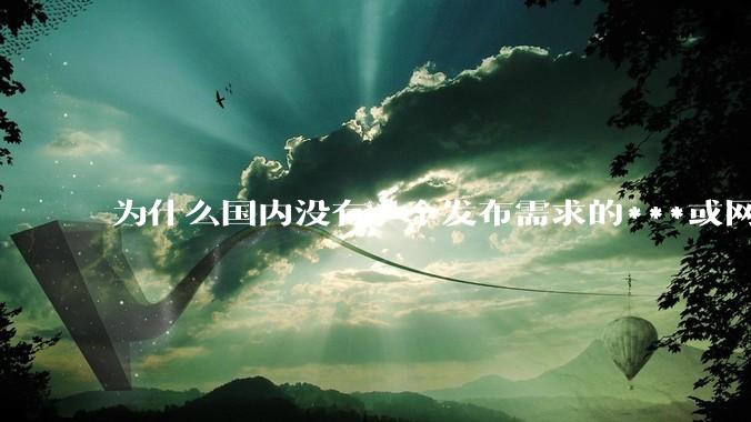 为什么国内没有一个发布需求的***或网站呢？
